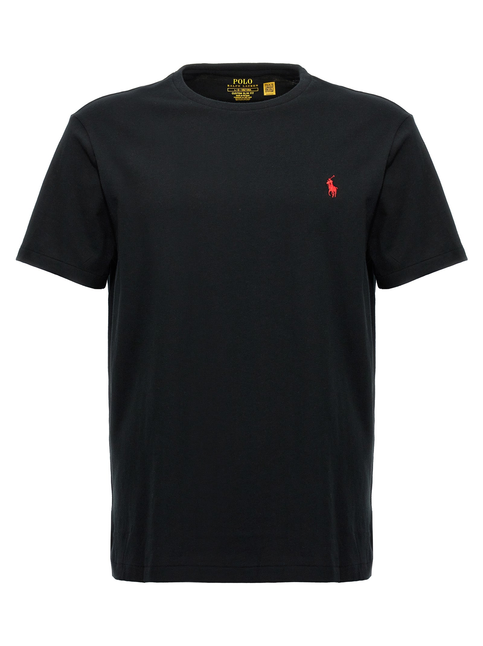 Schwarzes Baumwoll-T-Shirt