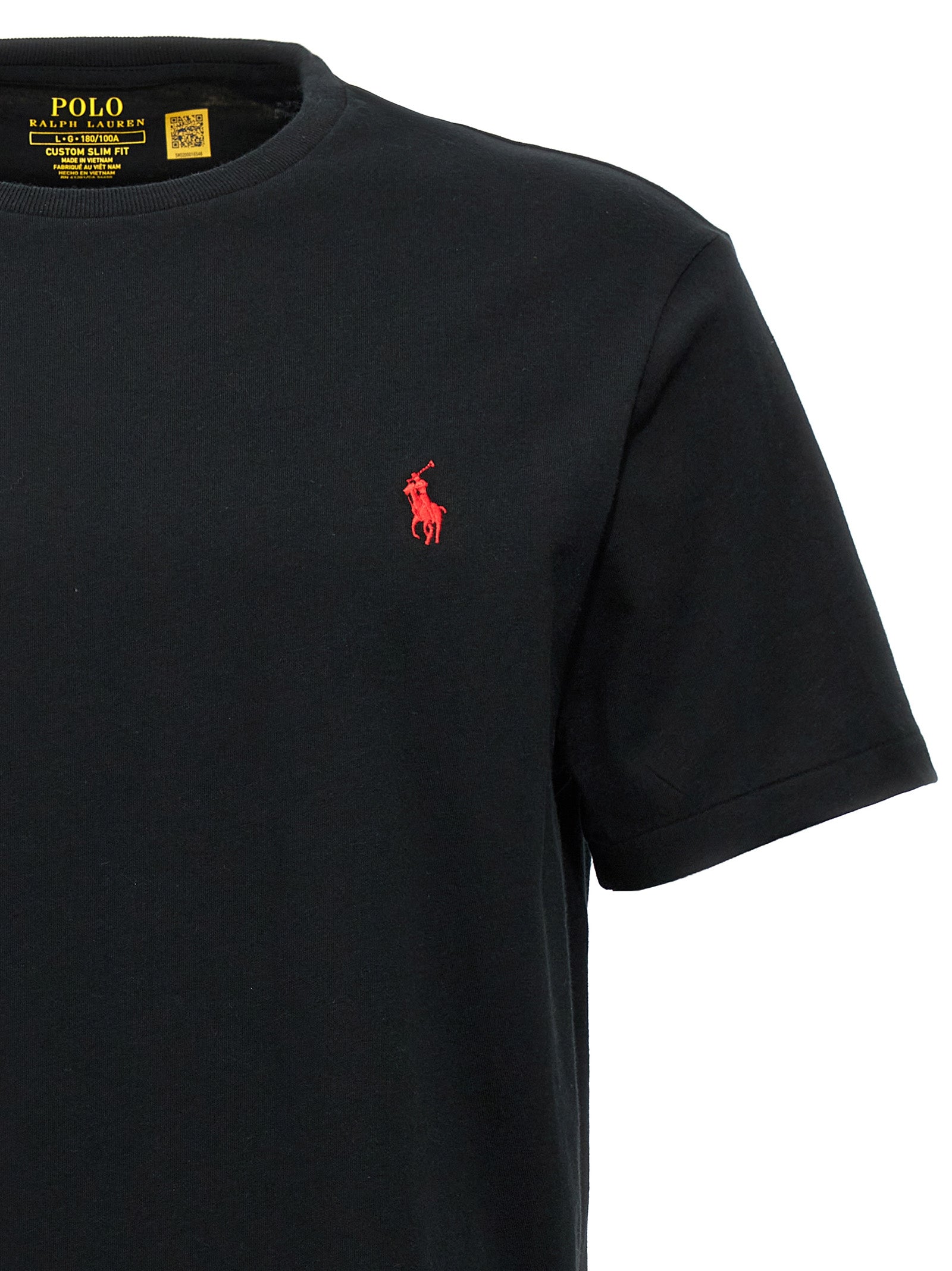 Schwarzes Baumwoll-T-Shirt
