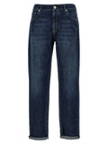 Blaue Jeans aus Baumwolle im geraden Schnitt Brunello Cucinelli