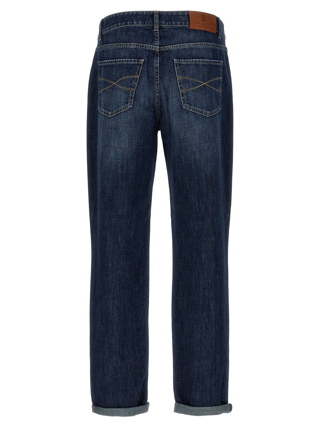 Blaue Jeans aus Baumwolle im geraden Schnitt Brunello Cucinelli