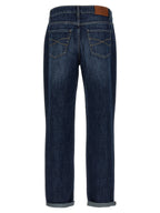 Blaue Jeans aus Baumwolle im geraden Schnitt Brunello Cucinelli