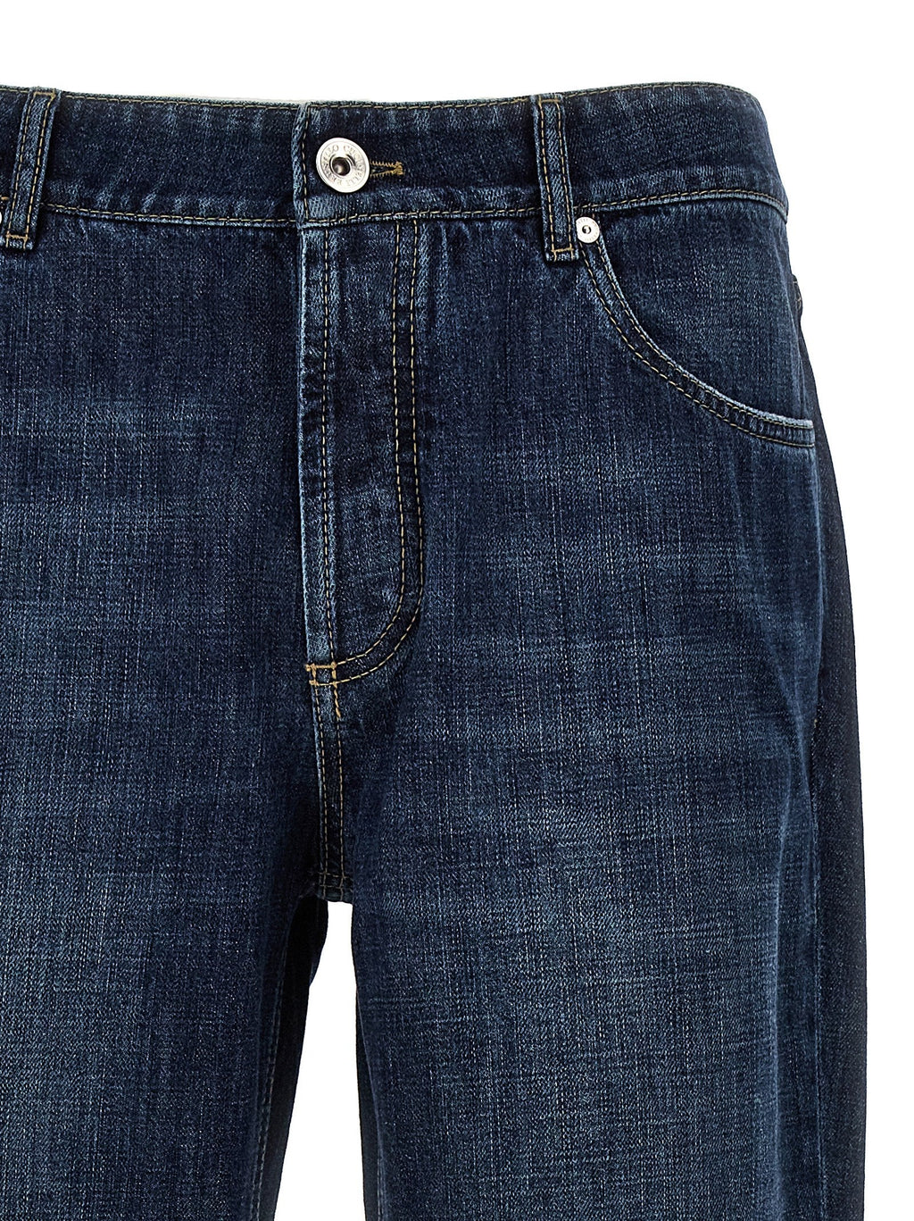 Blaue Jeans aus Baumwolle im geraden Schnitt Brunello Cucinelli