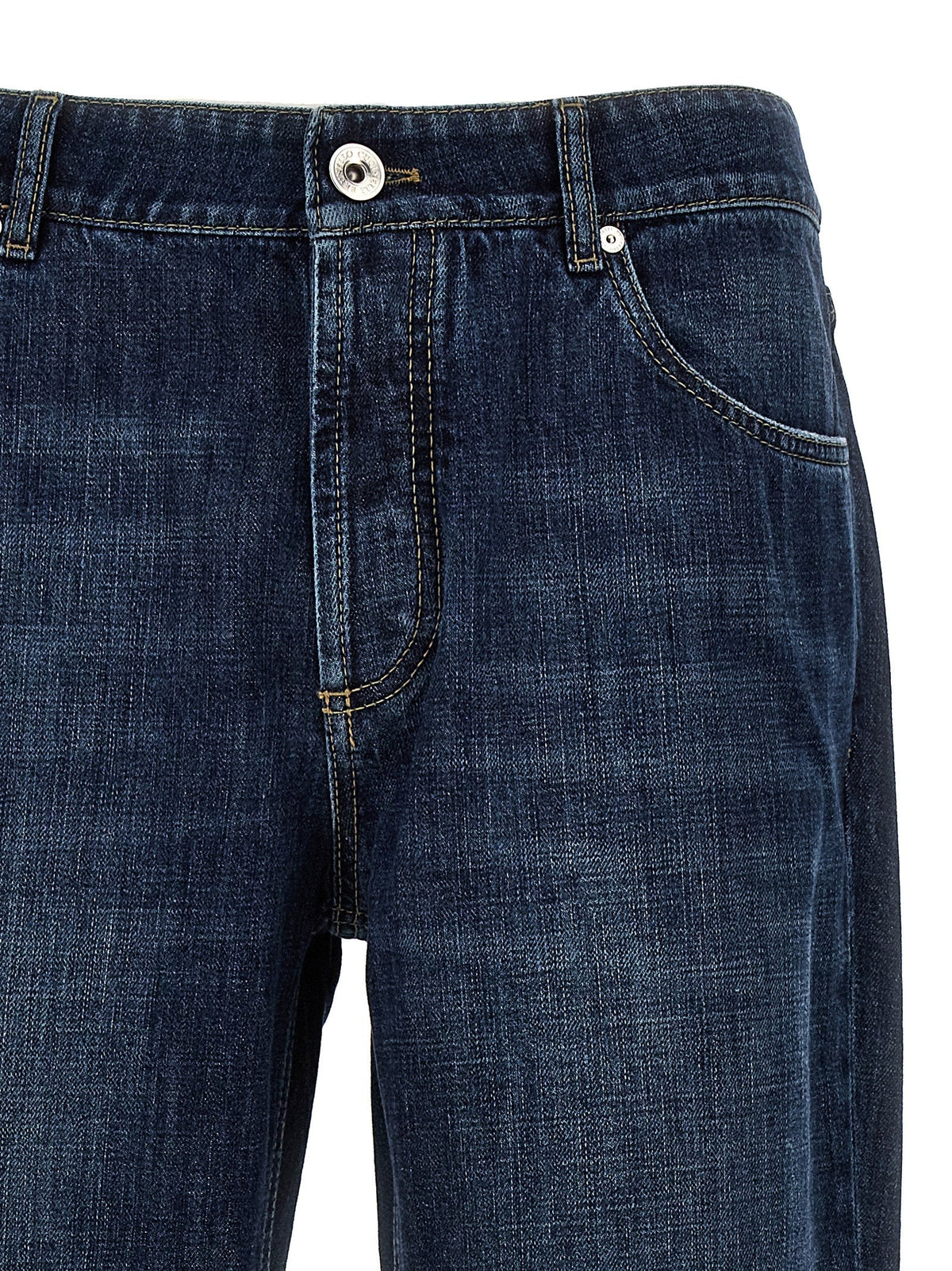 Blaue Jeans aus Baumwolle im geraden Schnitt Brunello Cucinelli