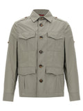 Zweifarbige Baumwoll-Shell-Jacke