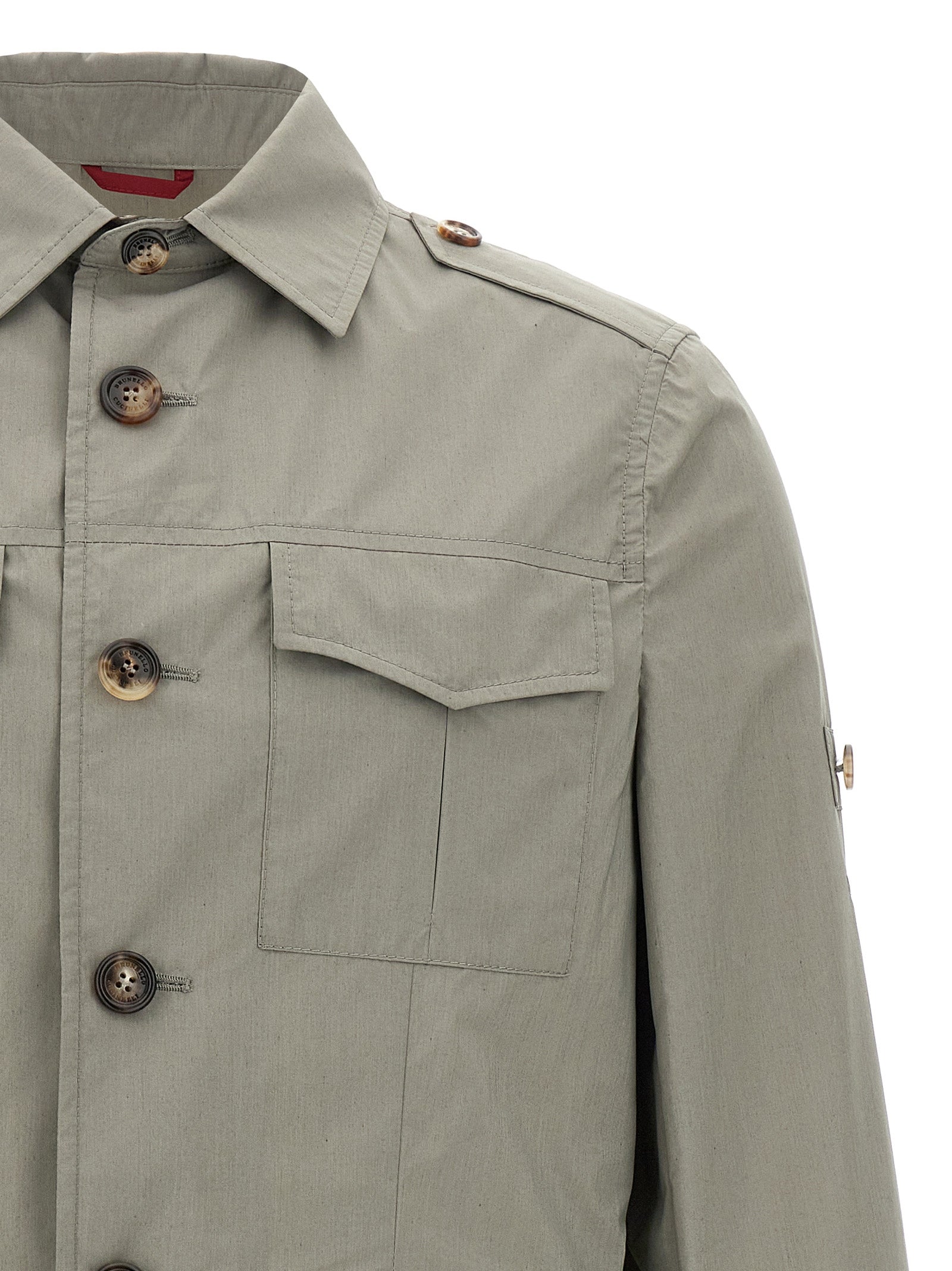 Zweifarbige Baumwoll-Shell-Jacke