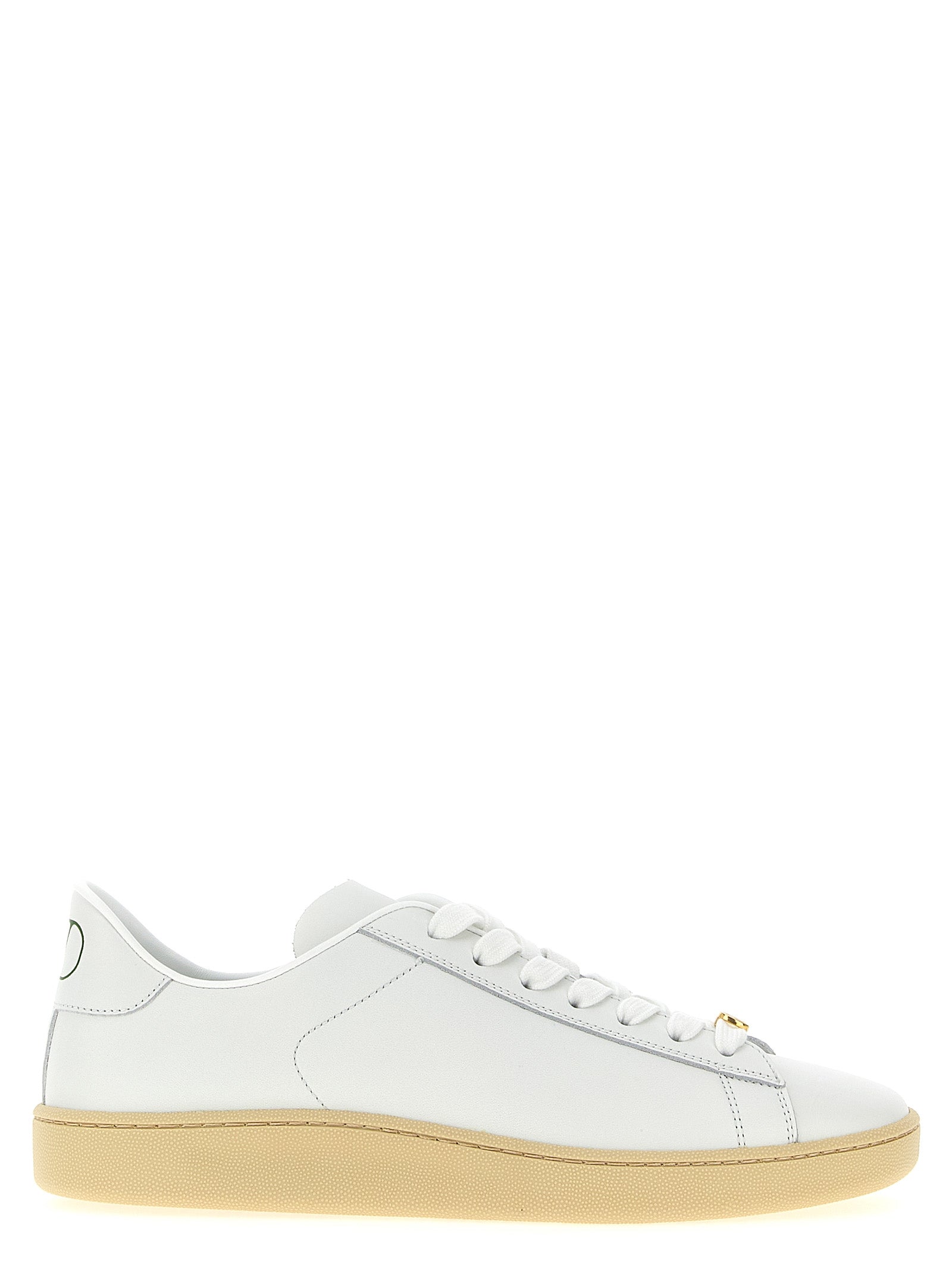 Weiße Kalbsleder Low-Top-Sneaker