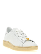 Weiße Kalbsleder Low-Top-Sneaker