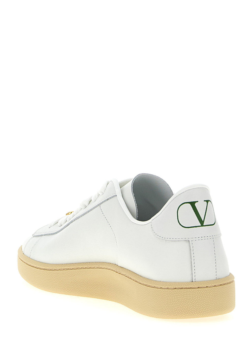 Weiße Kalbsleder Low-Top-Sneaker