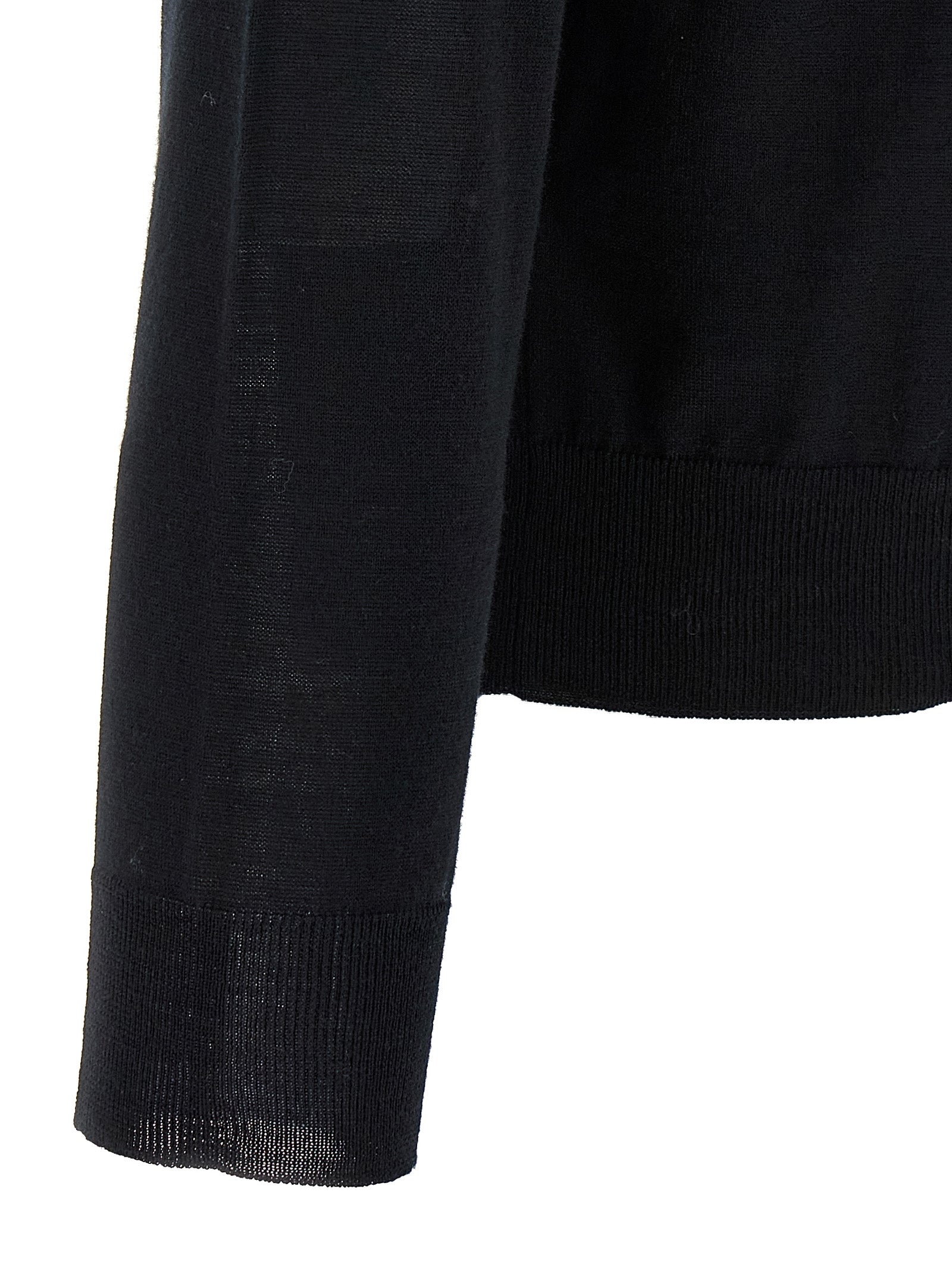 Schwarzer Cardigan aus Schurwolle