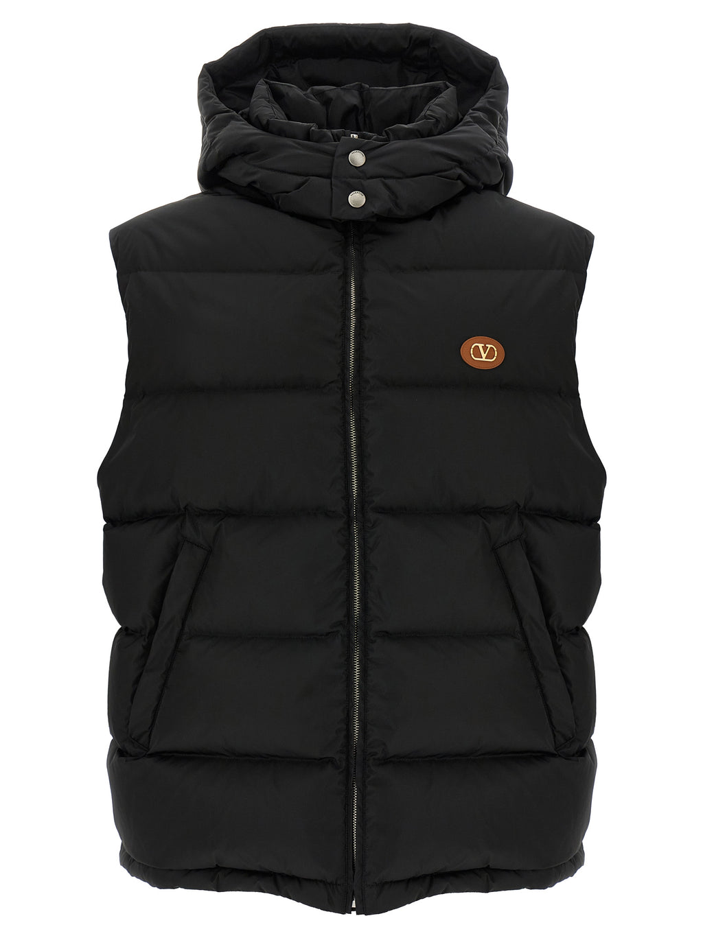 Schwarze ärmellose Jacke aus Polyamid