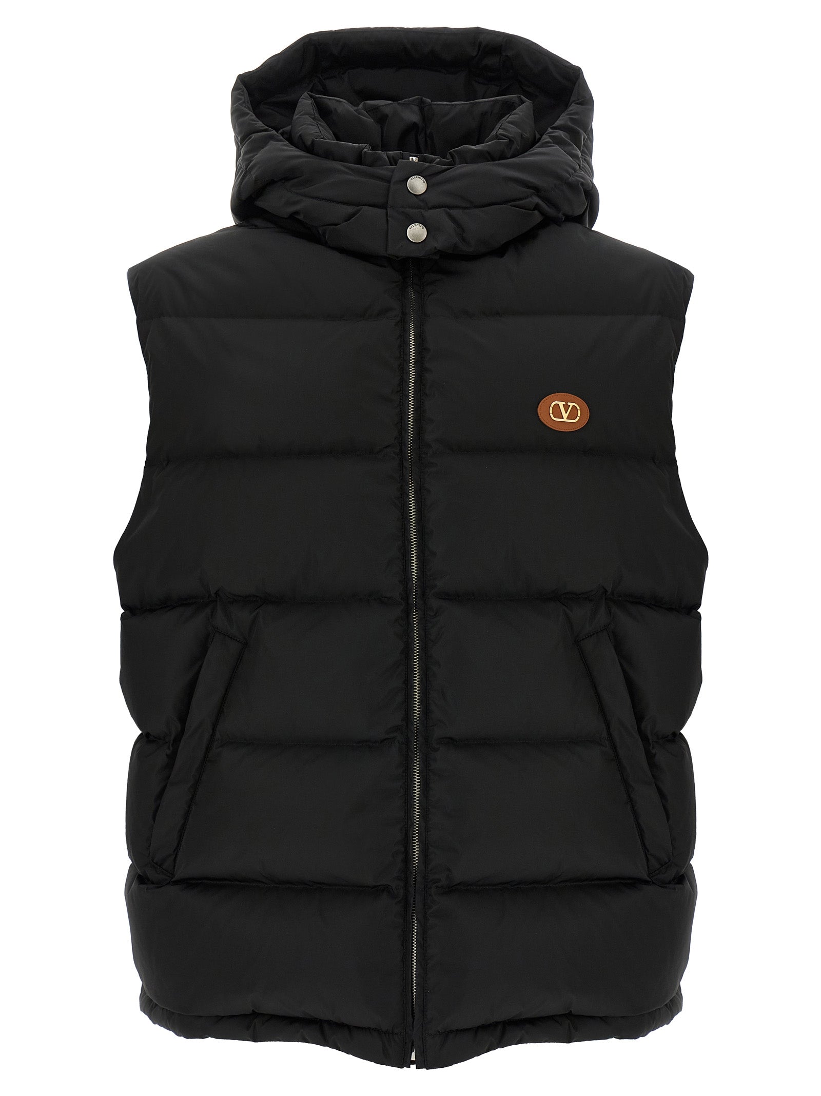 Schwarze ärmellose Jacke aus Polyamid