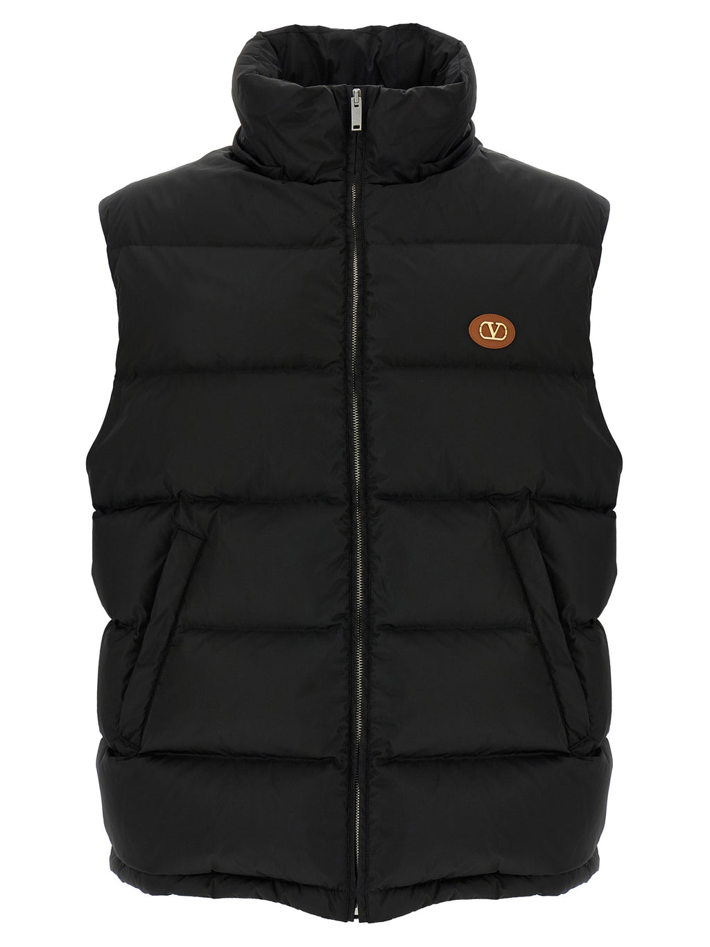 Schwarze ärmellose Jacke aus Polyamid
