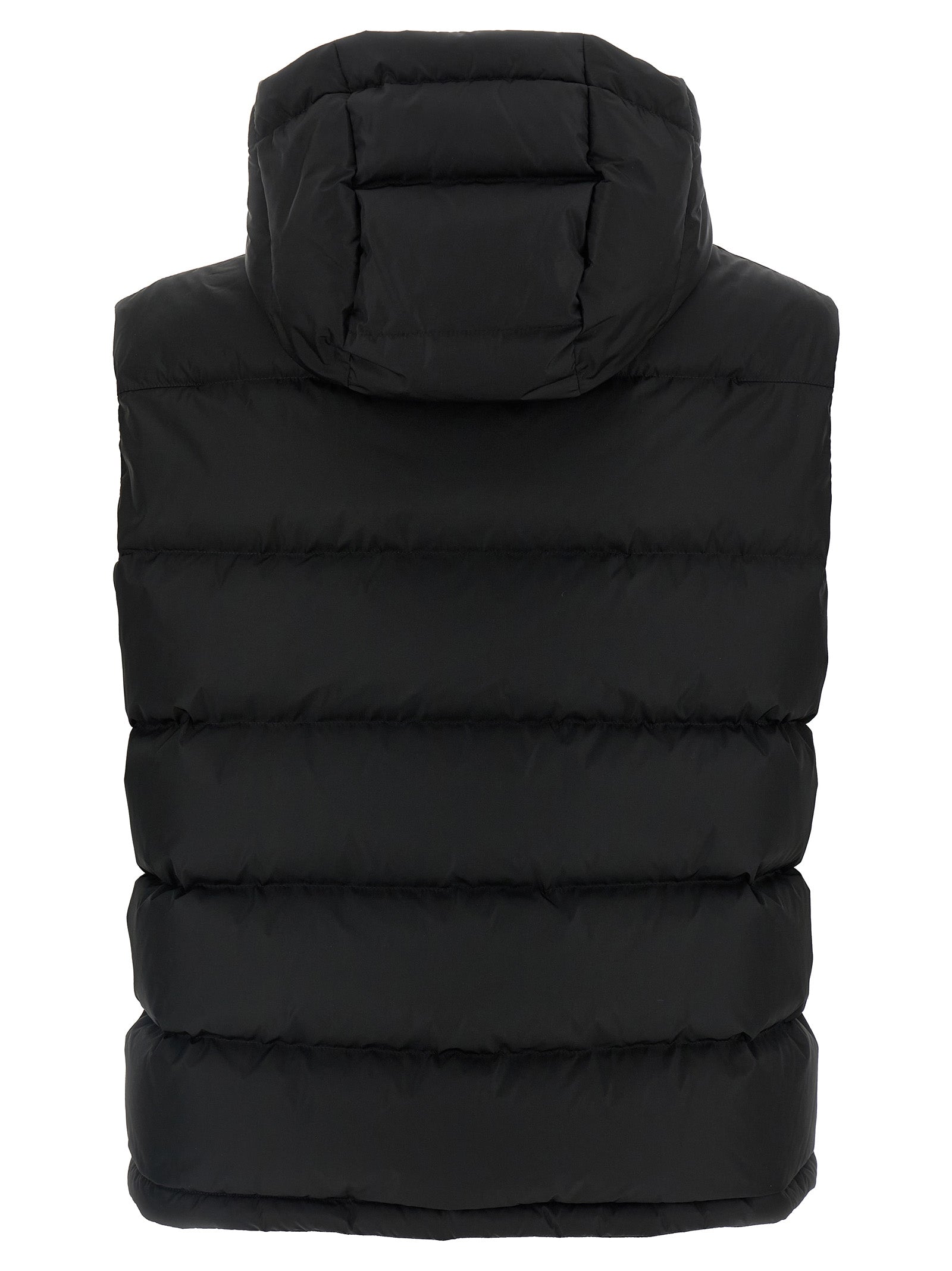 Schwarze ärmellose Jacke aus Polyamid