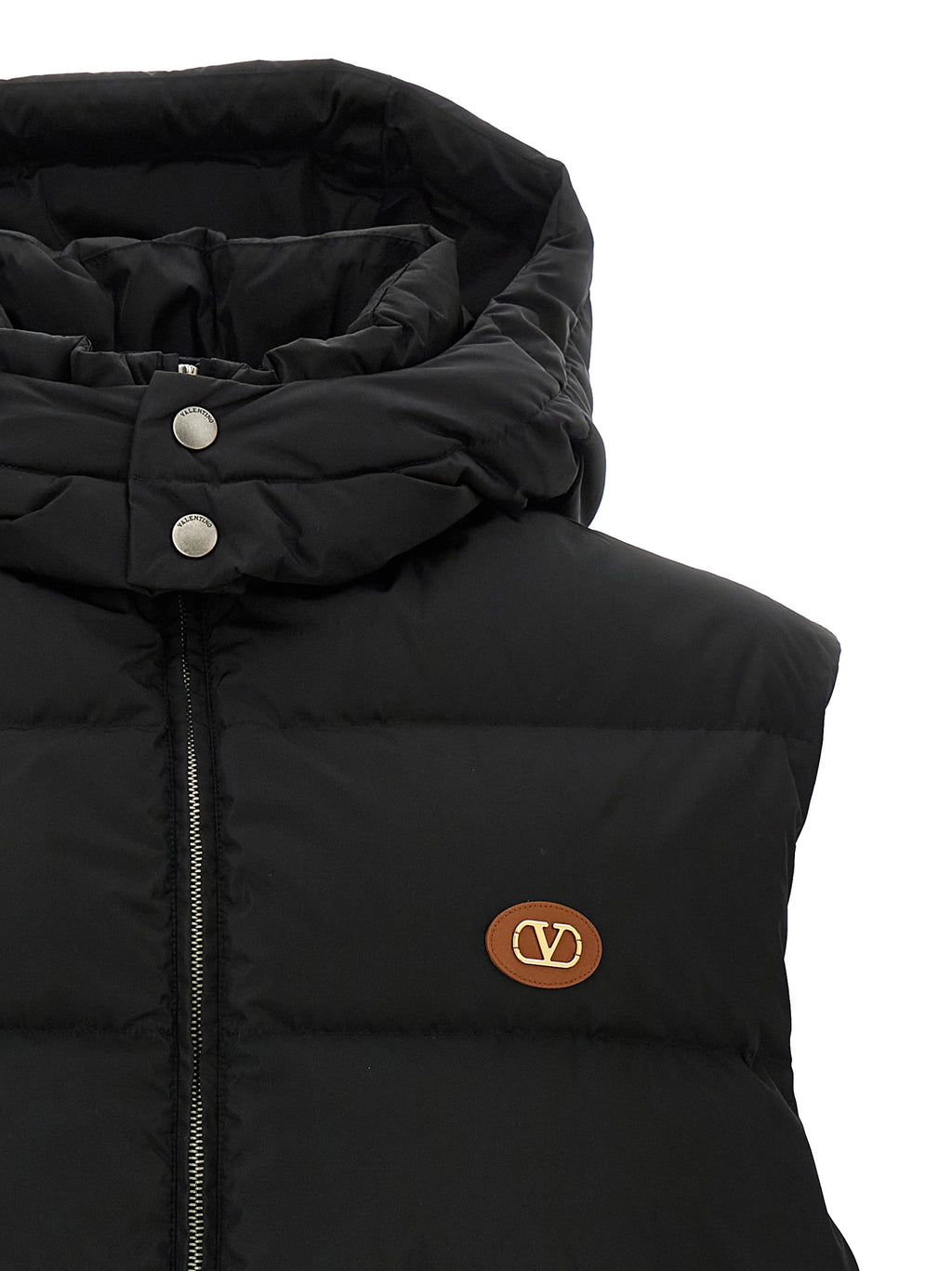 Schwarze ärmellose Jacke aus Polyamid