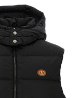Schwarze ärmellose Jacke aus Polyamid