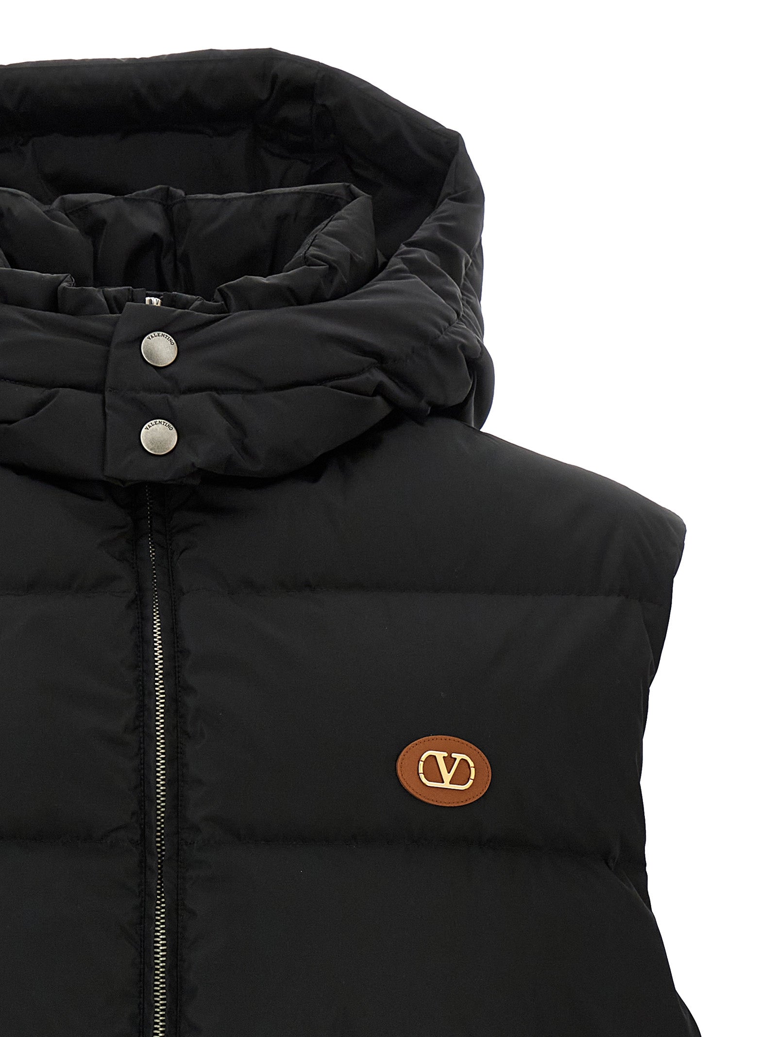 Schwarze ärmellose Jacke aus Polyamid