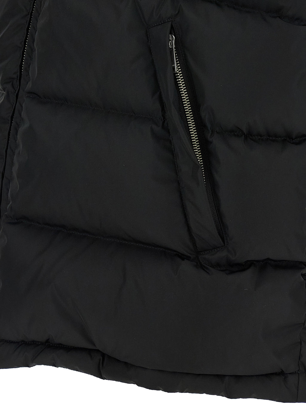 Schwarze ärmellose Jacke aus Polyamid