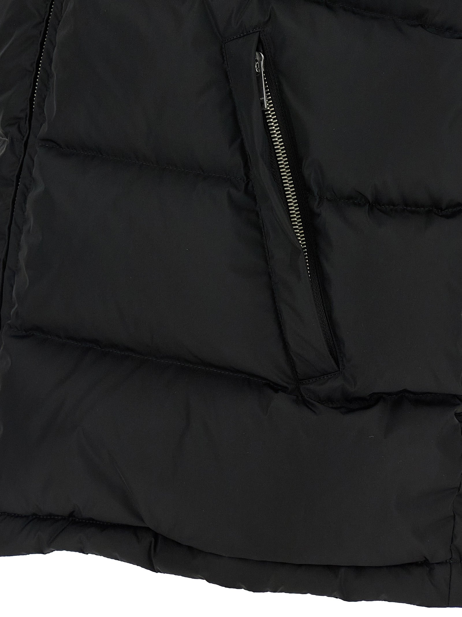 Schwarze ärmellose Jacke aus Polyamid