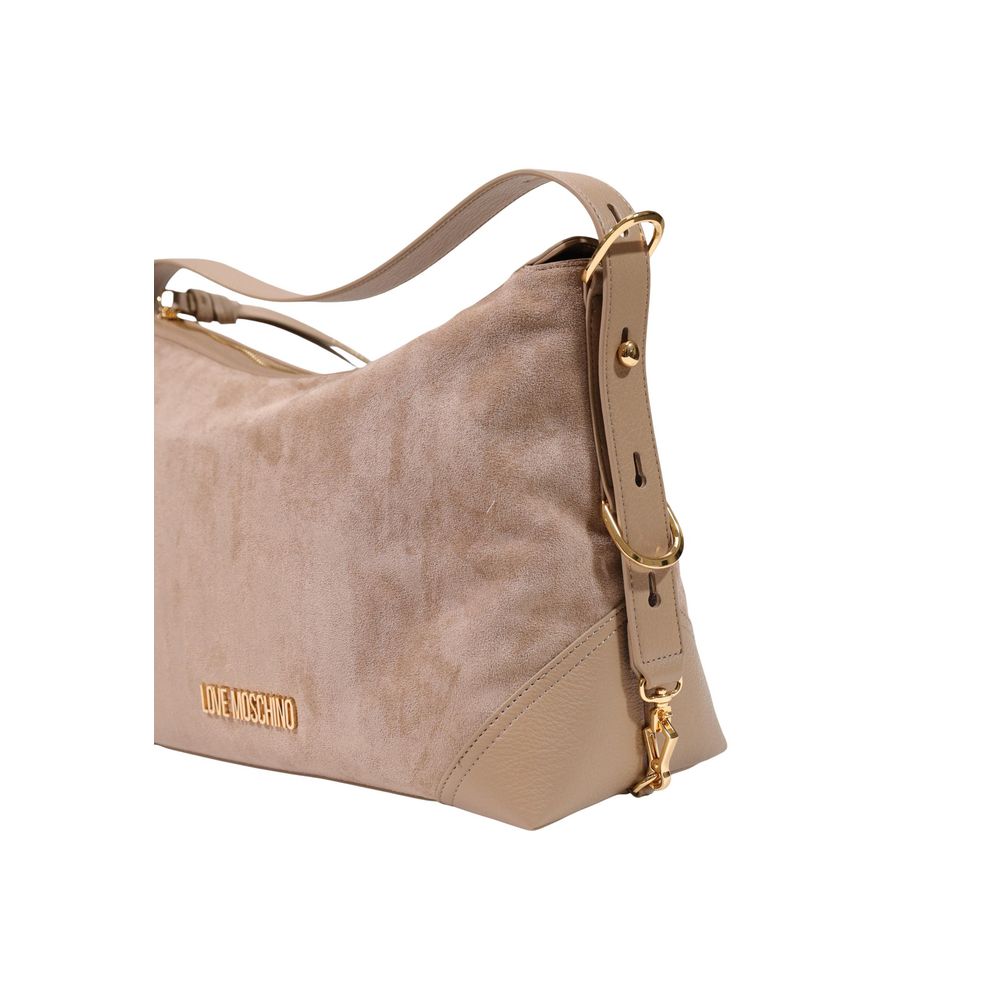 Beige Polyester Handtasche