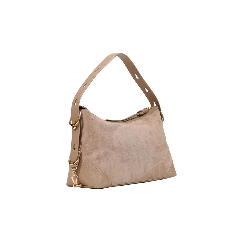 Beige Polyester Handtasche