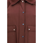 Bordeaux Polyester Jacke in voller Länge