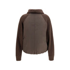 Braune Polyester-Jacke in voller Länge