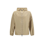 Beige Nylon Shell Jacke