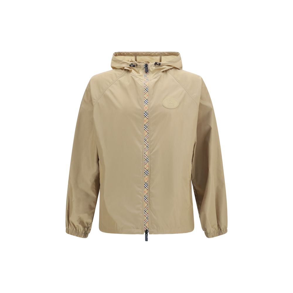 Beige Nylon Shell Jacke