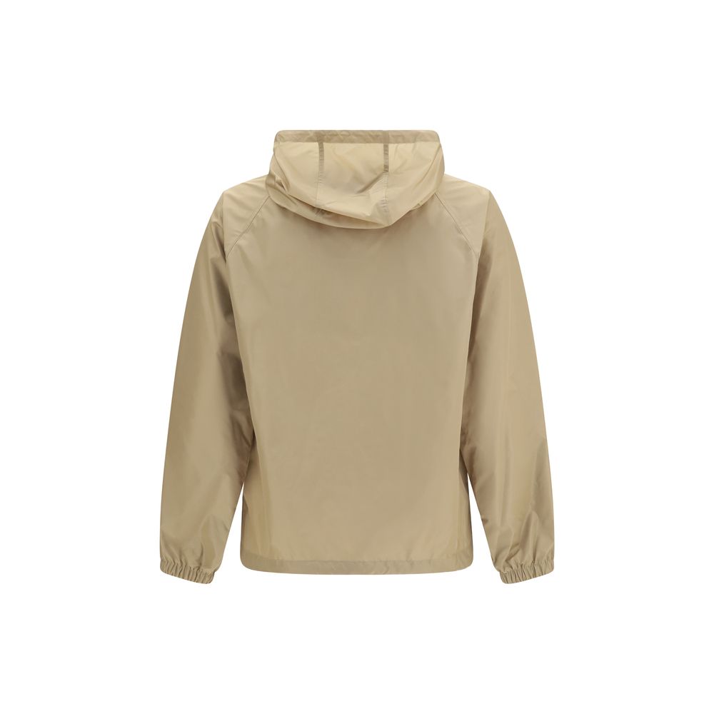 Beige Nylon Shell Jacke