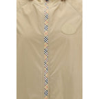 Beige Nylon Shell Jacke