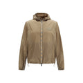 Braune Nylon-Shell-Jacke