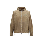 Braune Nylon-Shell-Jacke