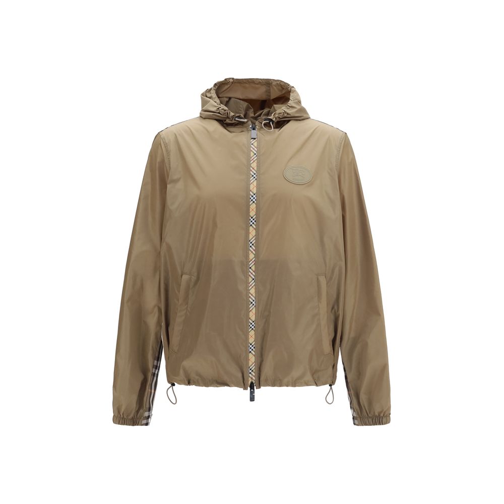 Braune Nylon-Shell-Jacke