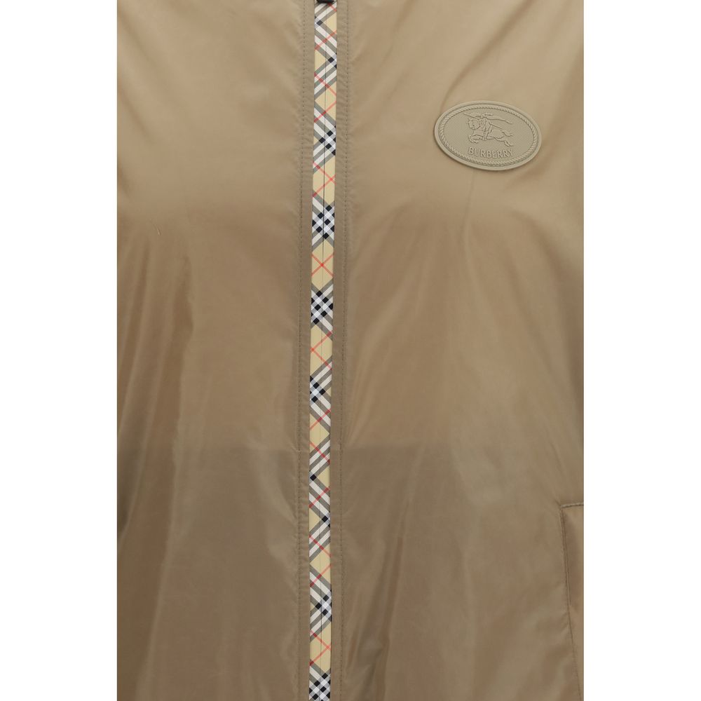 Braune Nylon-Shell-Jacke