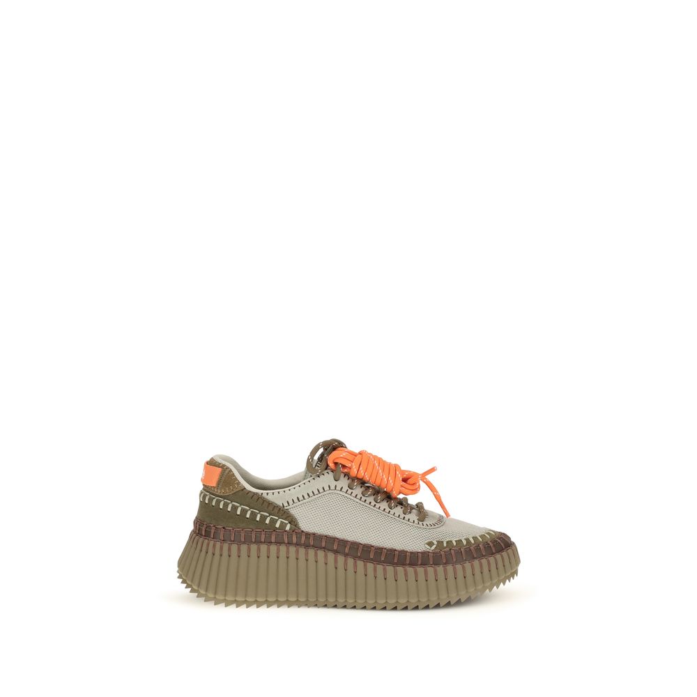 Zweifarbige Sneaker aus Polyurethan