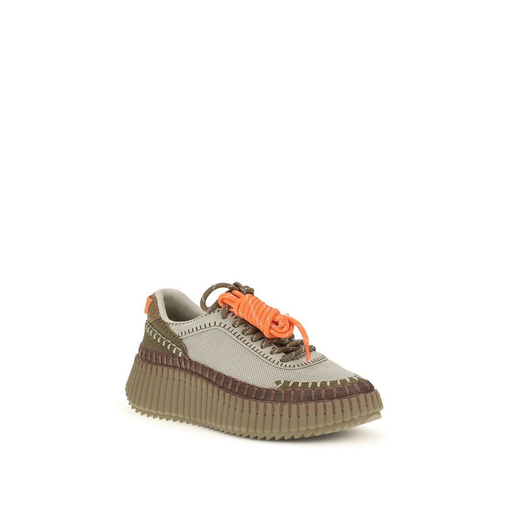 Zweifarbige Sneaker aus Polyurethan