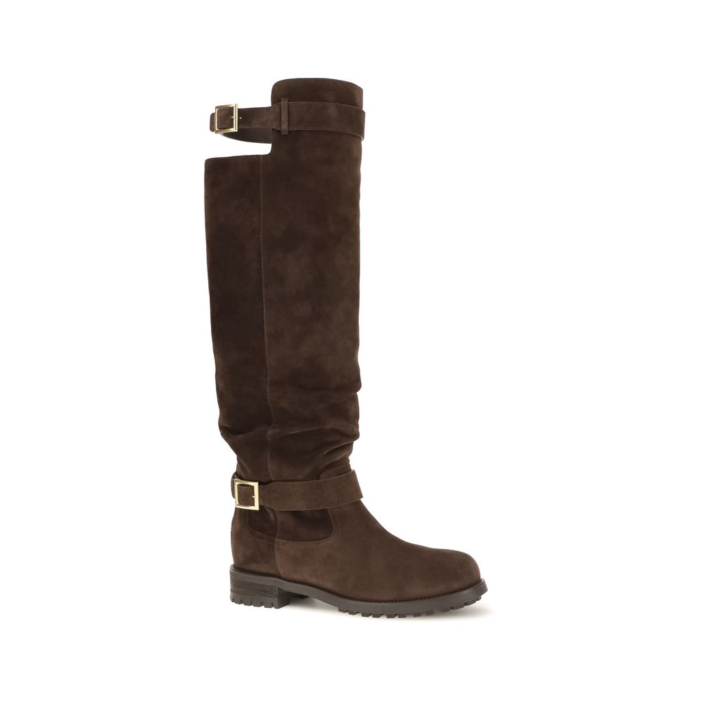 Braune Kalbsleder Bos Taurus Overknee-Stiefel