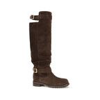 Braune Kalbsleder Bos Taurus Overknee-Stiefel