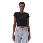 Schwarzes Baumwoll-T-Shirt