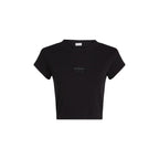 Schwarzes Baumwoll-T-Shirt
