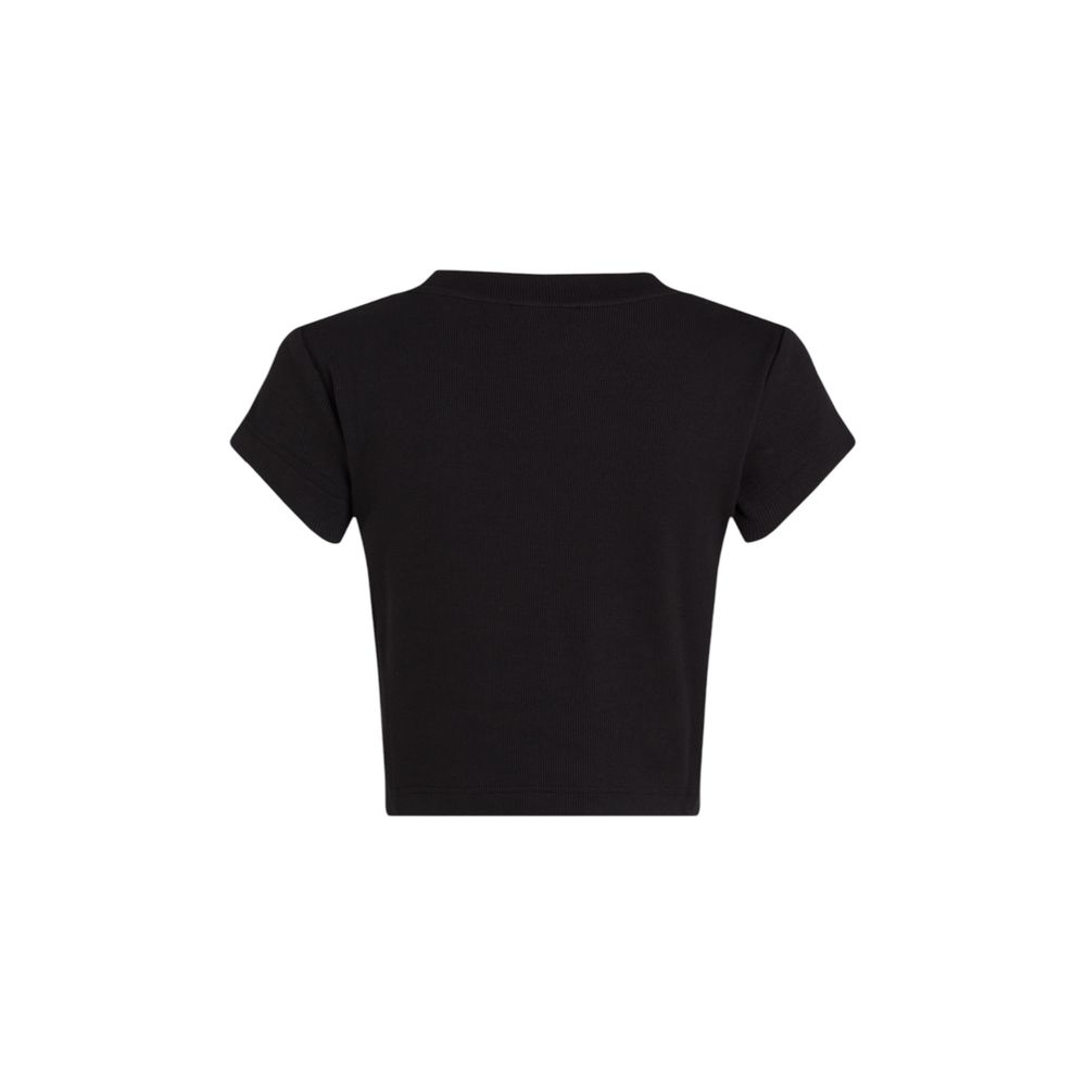 Schwarzes Baumwoll-T-Shirt
