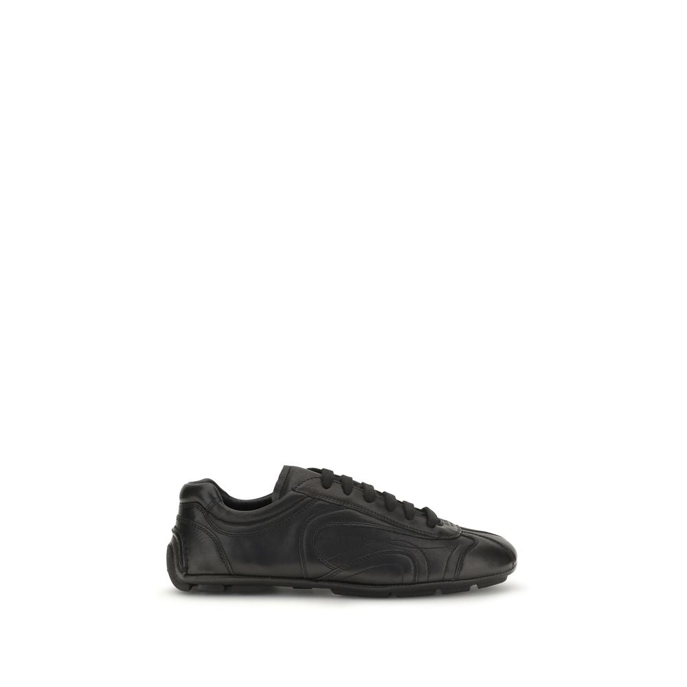 Schwarze Bos Taurus Kalbsleder Low-Top-Sneaker
