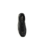 Schwarze Bos Taurus Kalbsleder Low-Top-Sneaker