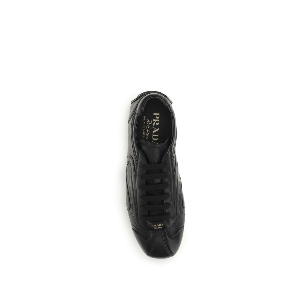 Schwarze Bos Taurus Kalbsleder Low-Top-Sneaker
