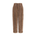 Braune Viskose-Freizeithose