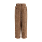 Braune Viskose-Freizeithose