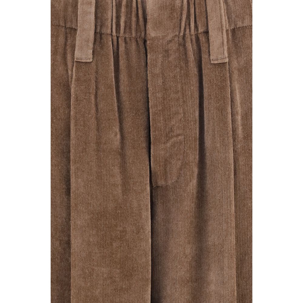 Braune Viskose-Freizeithose