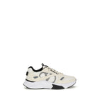 Weiße Stoff-Sneaker mit niedrigem Schaft