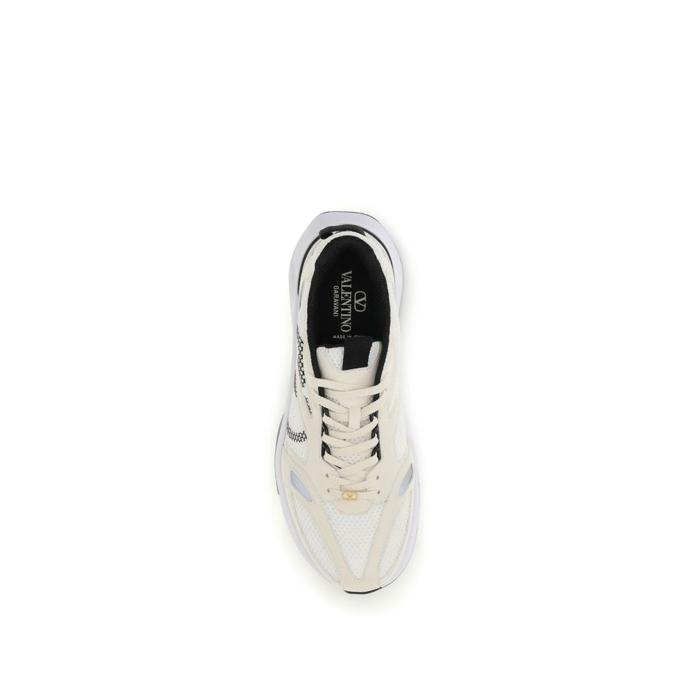 Weiße Stoff-Sneaker mit niedrigem Schaft