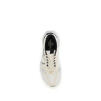 Weiße Stoff-Sneaker mit niedrigem Schaft